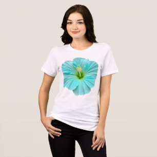 Lebendiges Teal-Hibiskus-Blumengrafik-T-Shirt  Tri-Blend Shirt