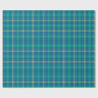 Lebendiges Teal und Mariner-Karomuster Geschenkpapier