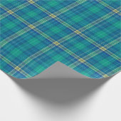 Lebendiges Teal und Mariner-Karomuster Geschenkpapier (Ecke)