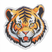 Lebendiges Tigergesicht Aufkleber (Vorderseite)