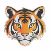 Lebendiges Tigergesicht Aufkleber (Vorderseite)