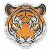 Lebendiges Tigergesicht Aufkleber (Vorderseite)