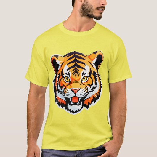 Lebendiges Tigergesicht T-Shirt (Vorderseite)