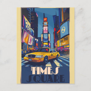 Lebendiges Times Square: NYC Vintage Postkarte