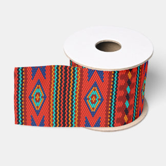 Lebendiges, tribal geometrisches Boho-Ethnik-Muste Ripsband