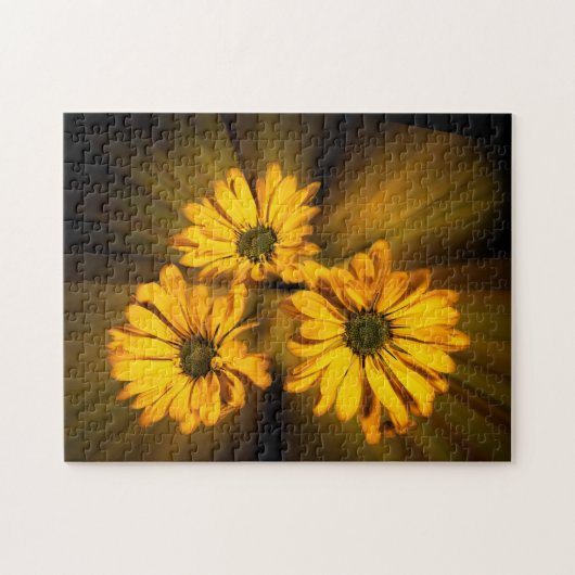 Lebendiges Trio Gelber Margeriten Puzzle (Horizontal)