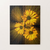 Lebendiges Trio Gelber Margeriten Puzzle (Vertikal)