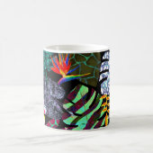 Lebendiges tropisches Blätter- und Blumenmuster Kaffeetasse (Mittel)