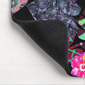 Lebendiges tropisches Blätter- und Blumenmuster Mousepad (Ecke)
