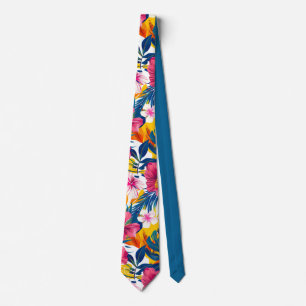 Lebendiges tropisches Blumen-Design im trendigen I Krawatte