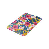 Lebendiges tropisches Blumenparadies-Musterdesign Badematte (Schrägansicht)