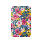 Lebendiges tropisches Blumenparadies-Musterdesign Badematte (Vorderseite Vertikal)