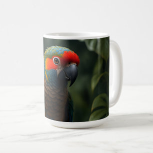 Lebendiges Tropisches Papageien-Dschungelporträt Kaffeetasse