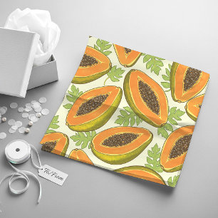 Lebendiges tropisches Papaya-Frucht- und Blattmust Geschenkpapier Set