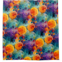 Lebendiges Türkis-Purple-Orange-Fraktal-Kunstmuste
