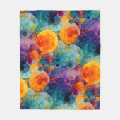 Lebendiges Türkis-Purple-Orange-Fraktal-Kunstmuste Fleecedecke (Vorderseite)