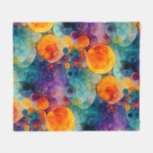 Lebendiges Türkis-Purple-Orange-Fraktal-Kunstmuste Fleecedecke (Vorderseite (Horizontal))