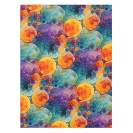 Lebendiges Türkis-Purple-Orange-Fraktal-Kunstmuste Tischdecke
