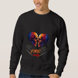 Lebendiges Twin-Schädel-Canvas für Herren-Sweatshi Sweatshirt