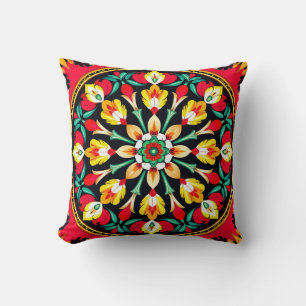 Lebendiges verziertes Mandala-Design Kissen