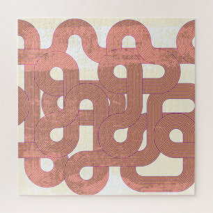 Lebendiges Vintage: Abstrakte farbenfrohe Linien Puzzle