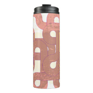 Lebendiges Vintage: Abstrakte farbenfrohe Linien Thermosbecher