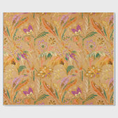 Lebendiges Vintage-Blumenmuster Geschenkpapier (Flach)