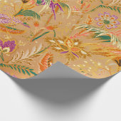 Lebendiges Vintage-Blumenmuster Geschenkpapier (Ecke)