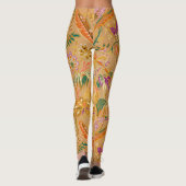 Lebendiges Vintage-Blumenmuster Leggings (Rückseite)