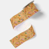 Lebendiges Vintage-Blumenmuster Satinband (Rückseite)