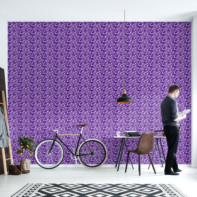 Lebendiges violettes Tarnmuster  Tapete (Wohnbereich)
