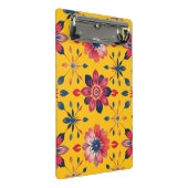 Lebendiges Volkskunst-Blumenmosaik Mini Klemmbrett (Schrägansicht)