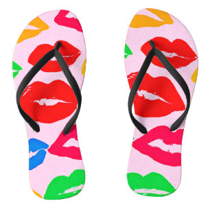 Lebendiges Von Farben Geküsst Muster Badesandalen