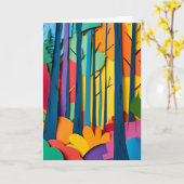 Lebendiges Waldlaubdach Karte (Gelbe Blume)