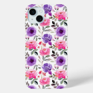 Lebendiges Wasserfarben-Blumenmuster in Rosa und L Case-Mate iPhone Hülle