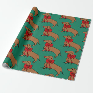 Lebendiges Weihnachts-Dachshund-Geschenkpapier Geschenkpapier