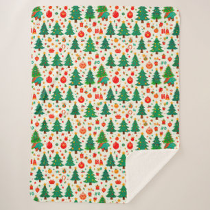 Lebendiges Weihnachtsmuster Sherpadecke
