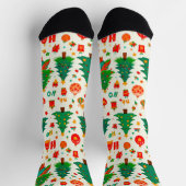 Lebendiges Weihnachtsmuster Socken (Oben)