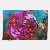 Lebendiges Weihnachtsornament mit funkelndem Desig Geschirrtuch (Horizontal)