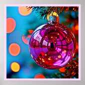 Lebendiges Weihnachtsornament mit funkelndem Desig Poster (Vorne)