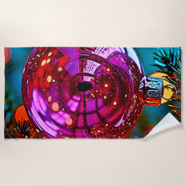 Lebendiges Weihnachtsornament mit funkelndem Desig Strandtuch