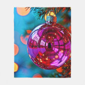Lebendiges Weihnachtsschmuck-Funkeldesign Fleecedecke (Vorderseite)