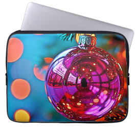 Lebendiges Weihnachtsschmuck-Funkeldesign Laptopschutzhülle