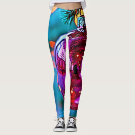Lebendiges Weihnachtsschmuck-Funkeldesign Leggings