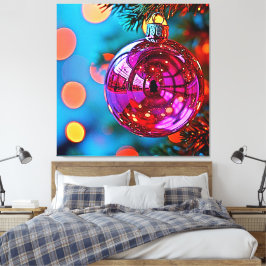 Lebendiges Weihnachtsschmuck-Funkeldesign Leinwanddruck
