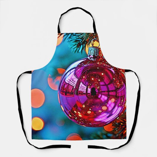 Lebendiges Weihnachtsschmuck-Funkeldesign Schürze (Vorderseite)