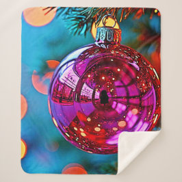Lebendiges Weihnachtsschmuck-Funkeldesign Sherpadecke