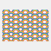 Lebendiges Weiß und Regenbogen-Muster Geschenkpapier Set (Vorderseite)