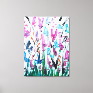 Lebendiges Wildblumenfeld Abstrakt Leinwanddruck