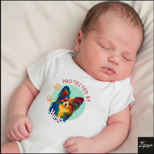 Lebendiges Wirbel Quilling Papillon-Hundeporträt Baby Strampler